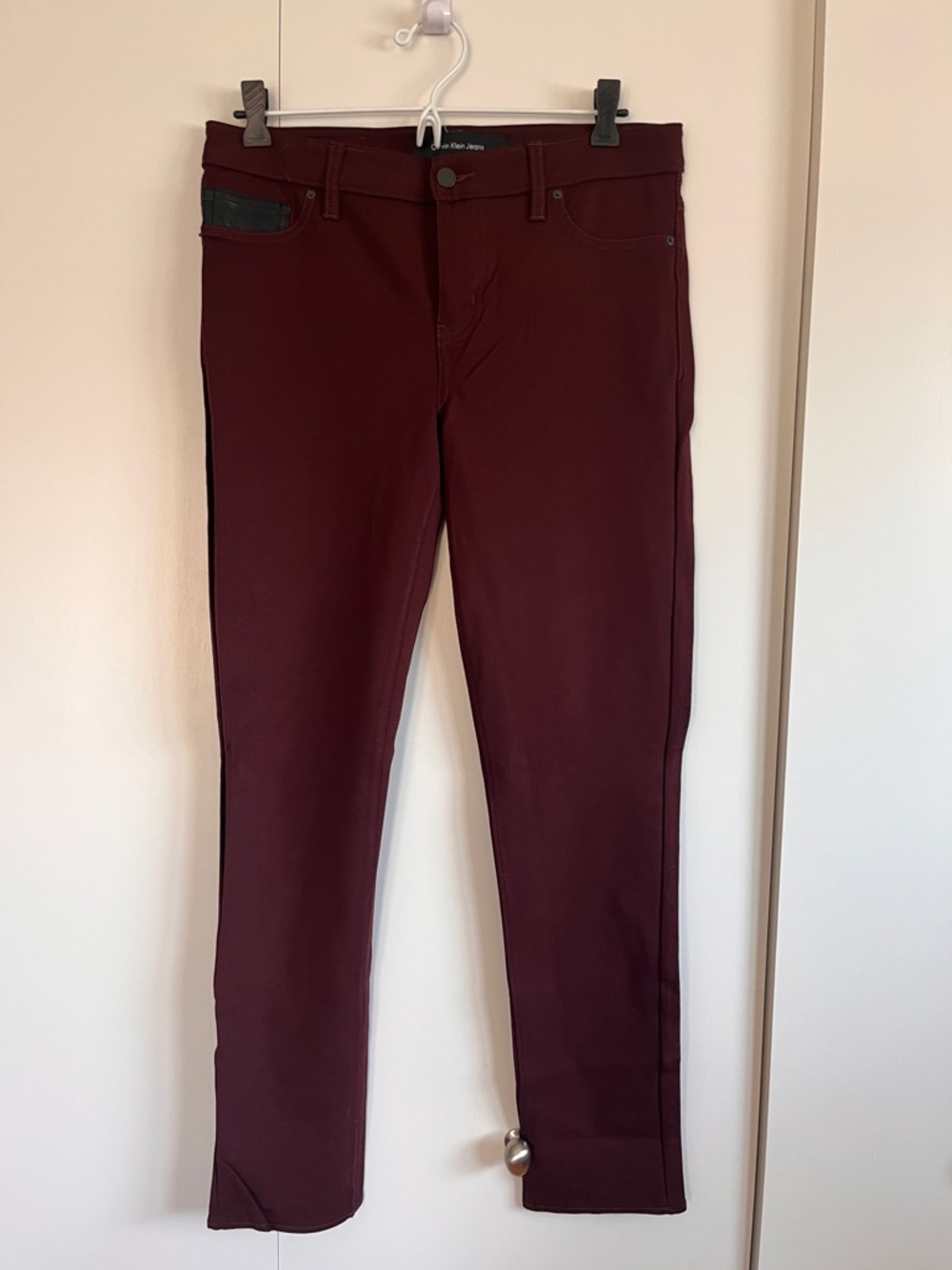 Calvin Klein Jeans Wine Red Slim Pants